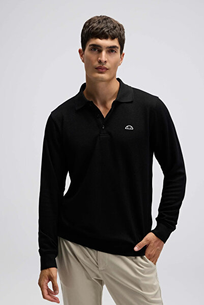 Ellesse Ανδρικό πουλόβερ με λαιμόκοψη πόλο με κουμπιά, βαμβακερό, κανονική εφαρμογή, με λογότυπο EM607