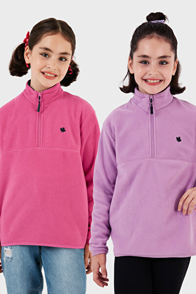 Lela Soft Textured Zippered Stand Collar Ribbed 2-Pack Fleece Children's Polar 5905002S2