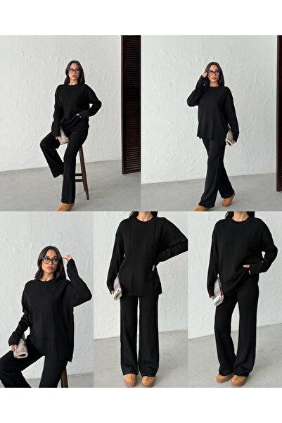 alenmoda Set de tricotaje pentru femei cu picioare largi