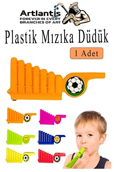 Artlantis Mızıka Düdük 1 Adet Plastik Mızıka Plastik Düdük Nostalji Mızıka Oy...