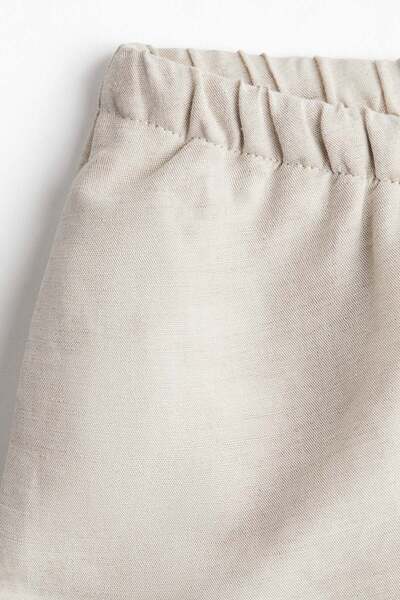 H&M شورت ماما قبل وبعد من مزيج الكتان