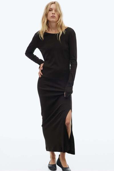 H&M Ribbed scoop-back dress
