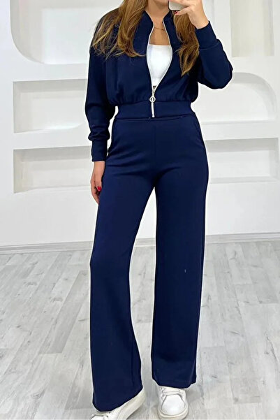 Mivelya Γυναικείο σετ φόρμας με ψηλόμεσο φερμουάρ