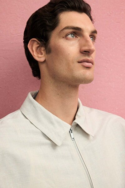 H&M Regular Fit Linen-blend jacket