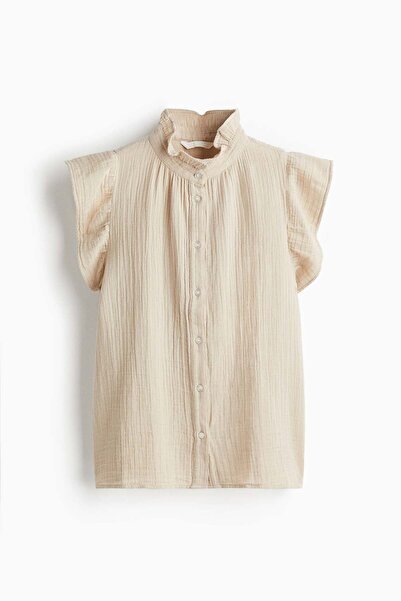 H&M Flutter-sleeved muslin blouse