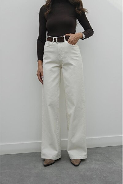 Havoş Ecru Shay Lycra Palazzo Jeans