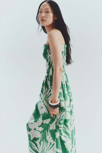H&M Smocked-bodice strappy dress