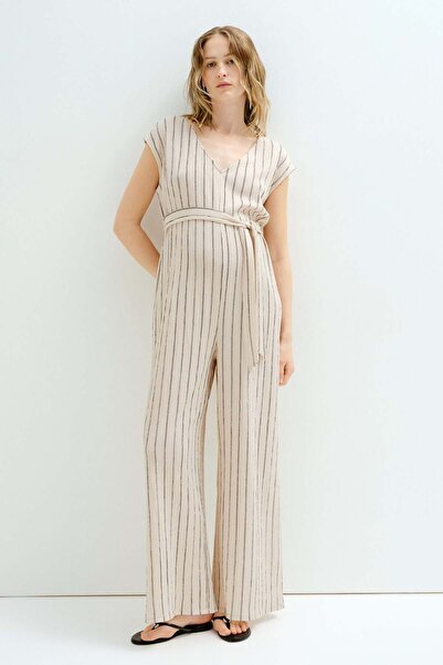 H&M MAMA Sleeveless tie-belt jumpsuit