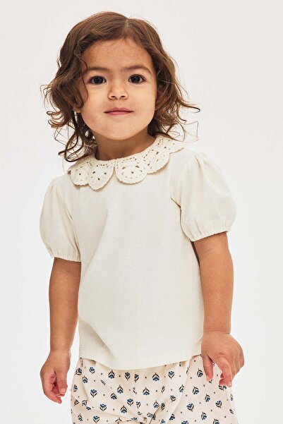 H&M Crochet-look collared top