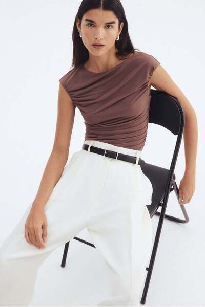 H&M Draped cap-sleeved top