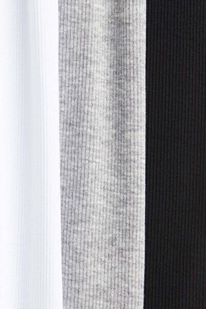 H&M مجموعة من 3 قطع من قمصان الصدرية المضلعة