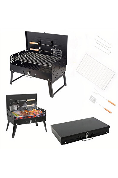 JML Gratar Portabil 47x44x27cm Model Servieta, cu Accesorii 3 Inaltimi Reglabile