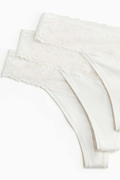 H&M 3-pack microfibre and lace thong briefs