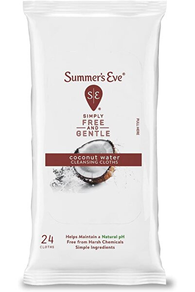 Summer's Eve مناديل تنظيف برائحة ماء جوز الهند من سمرز إيف للنساء