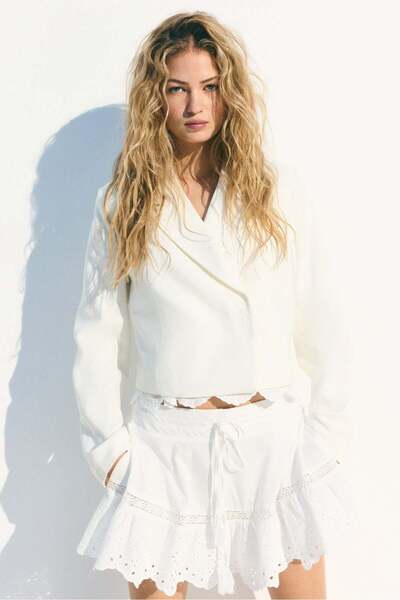 H&M Short linen-blend blazer