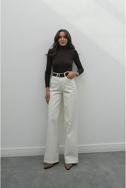 Havoş Ecru Shay Lycra Palazzo Jeans