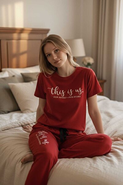 Dantelove Kadın Pijama Takımı Balaklar Lastikli Likralı Rahat 2'li