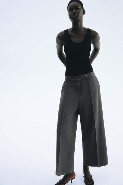 H&M Tailored linen-blend trousers