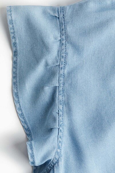 H&M Frill-trimmed denim blouse