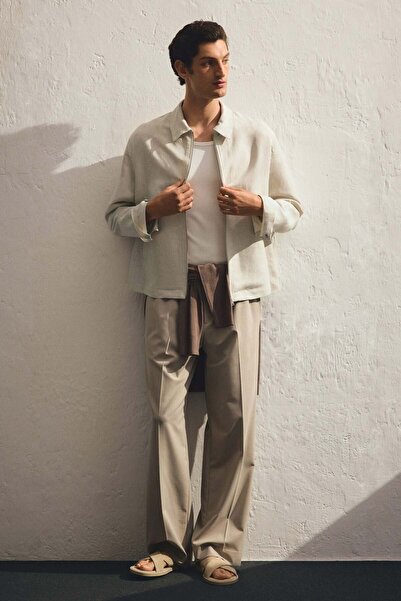 H&M Regular Fit Linen-blend jacket