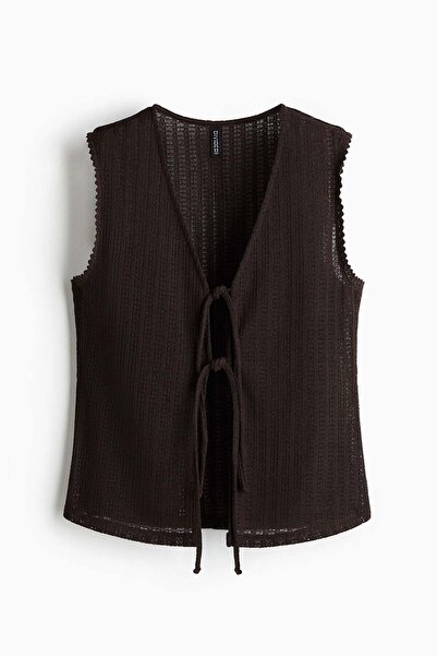 H&M Knitted tie-front top