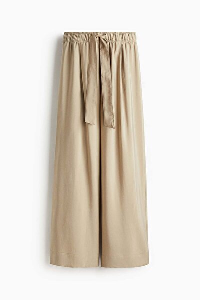 H&M Wide tie-belt trousers