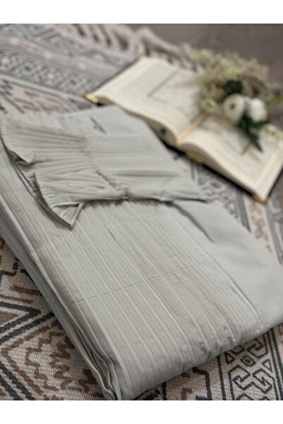 WarD Women's prayer shawl (pleated), off-white color, wide and comfortable, excellent cool material (reversible)