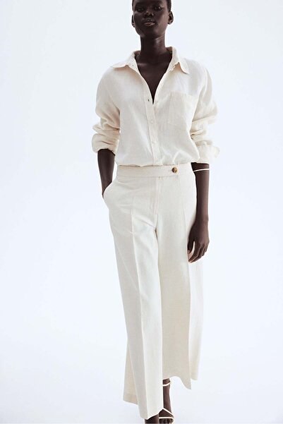 H&M Tailored linen-blend trousers
