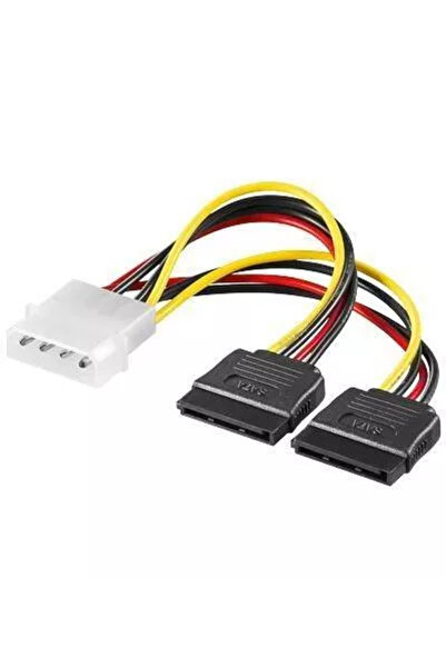 OEM Cablu adaptor 2x Sata la Molex 5.25 4 pini tata 15cm Goobay