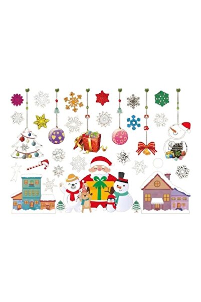 OEM Autocolante de Crăciun pentru fereastră cu Moș Crăciun, om de zăpadă, căs...