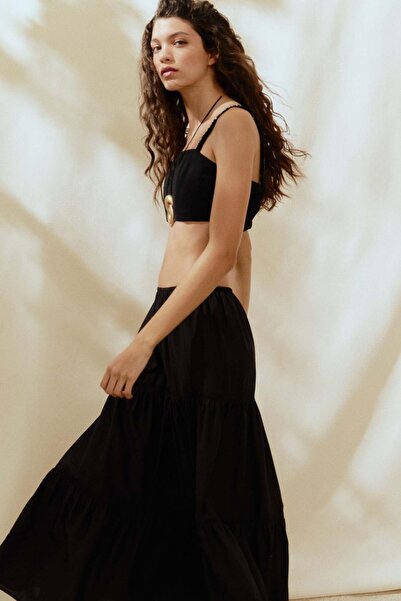 H&M Lace-inset maxi skirt