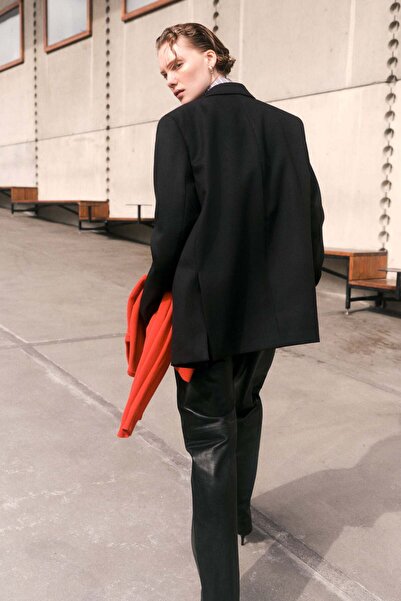 H&M Straight leather trousers