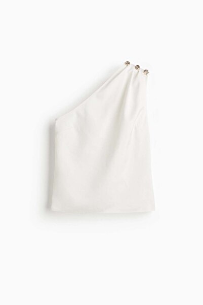 H&M Button-detail one-shoulder top