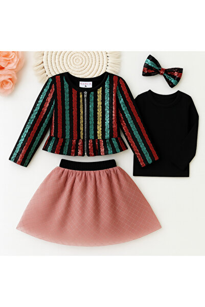 KOKOŞ BEBEK Özel Tasarım Kız Çocuk 4'lü Etek Kombin Set - 4/14 Yaş - 31514