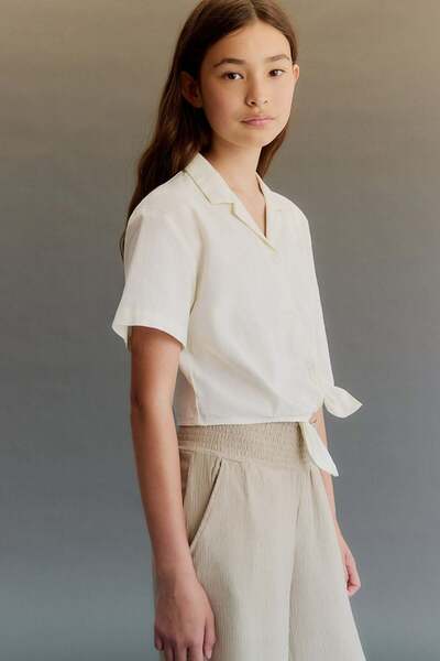 H&M Smocked crinkled trousers