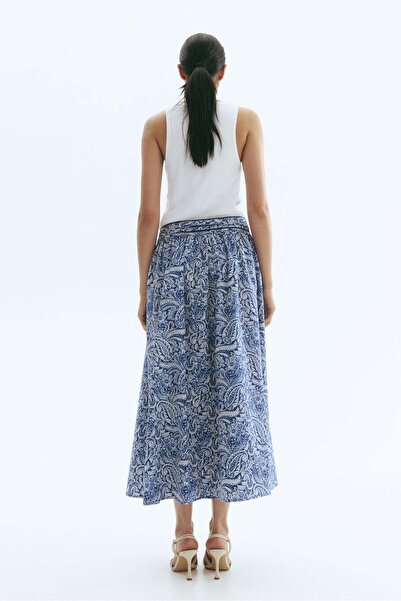 H&M Tie-detail poplin skirt
