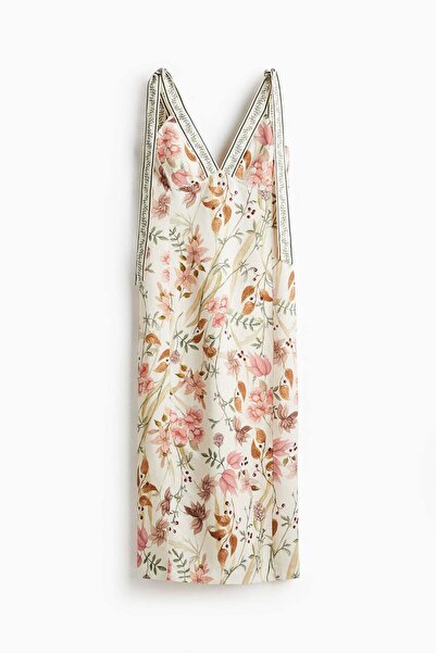 H&M Linen-blend tie-strap dress