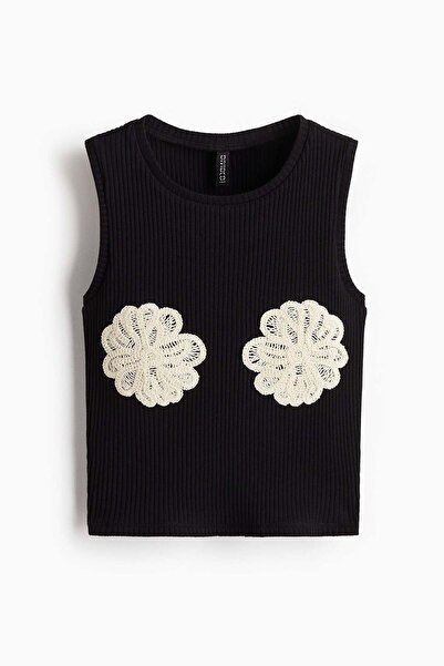 H&M Appliquéd cropped vest top