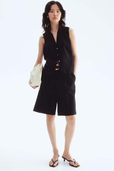 H&M Linen-blend sleeveless shirt