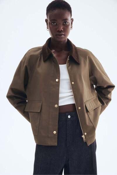 H&M سترة ذات ياقة مخملية