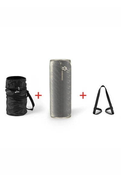 KANGAROO 15mm Thick Exercise Mat Set with Fabric-Wrapped Resistance Band