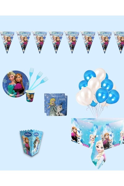 Evabrite Set de petrecere pentru ziua de naștere Frozen Elsa - Ornamente pent...