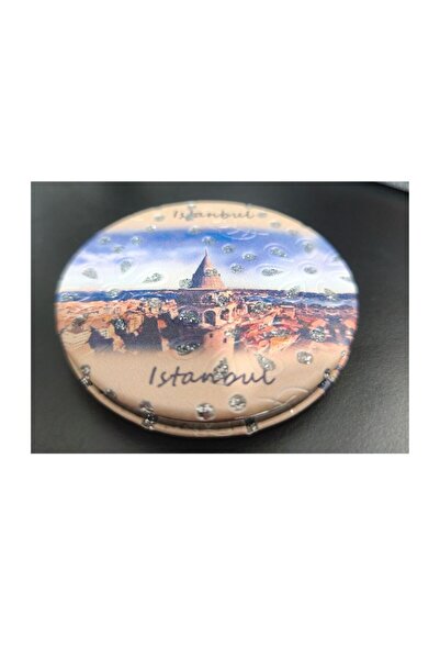 Cep,Çanta,Makyaj Aynası,Şık Desenli,Taşlı,Çift Taraflı 7cm (hediyelik)