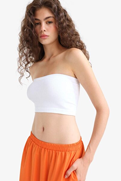 DeFacto Fitted Seamless Straplez Bluz F9409AX25HS