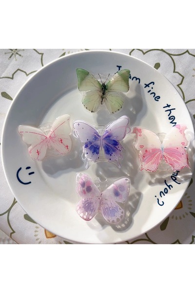 EDELFU Popsocket Yapışkanlı Kelebek Telefon Tutacağı Kelebek Şekilli Akrilik Epoksi Yüzey Parmak Tutucu