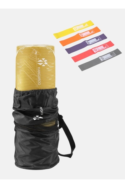 KANGAROO بساط تمارين كانجرو 15 ملم مع مجموعة حلقات رباط المقاومة كانجرو 5مستو...