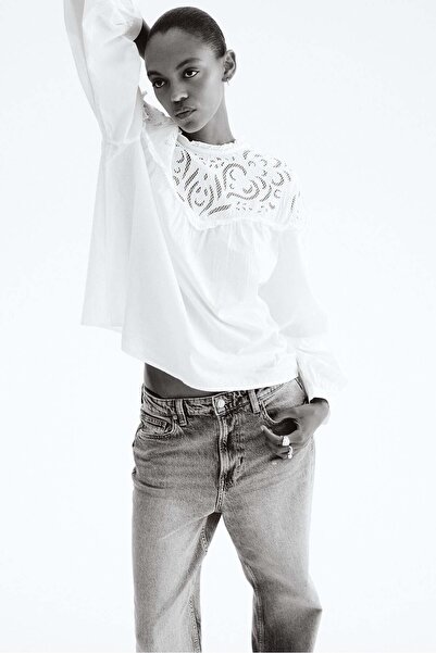 H&M Broderie anglaise-detail blouse