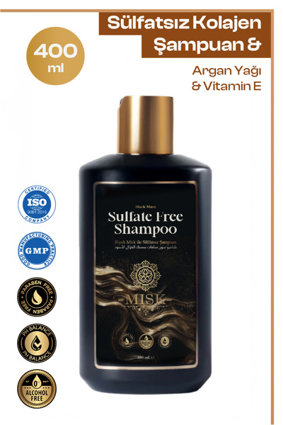 misk شامبو الكولاجين والكيراتين الخالي من الكبريتات - 400 مل |   علاج الشعر ا...