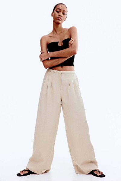 H&M Wide linen-blend trousers
