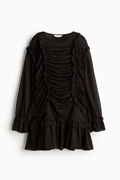 H&M Frill-trimmed draped dress